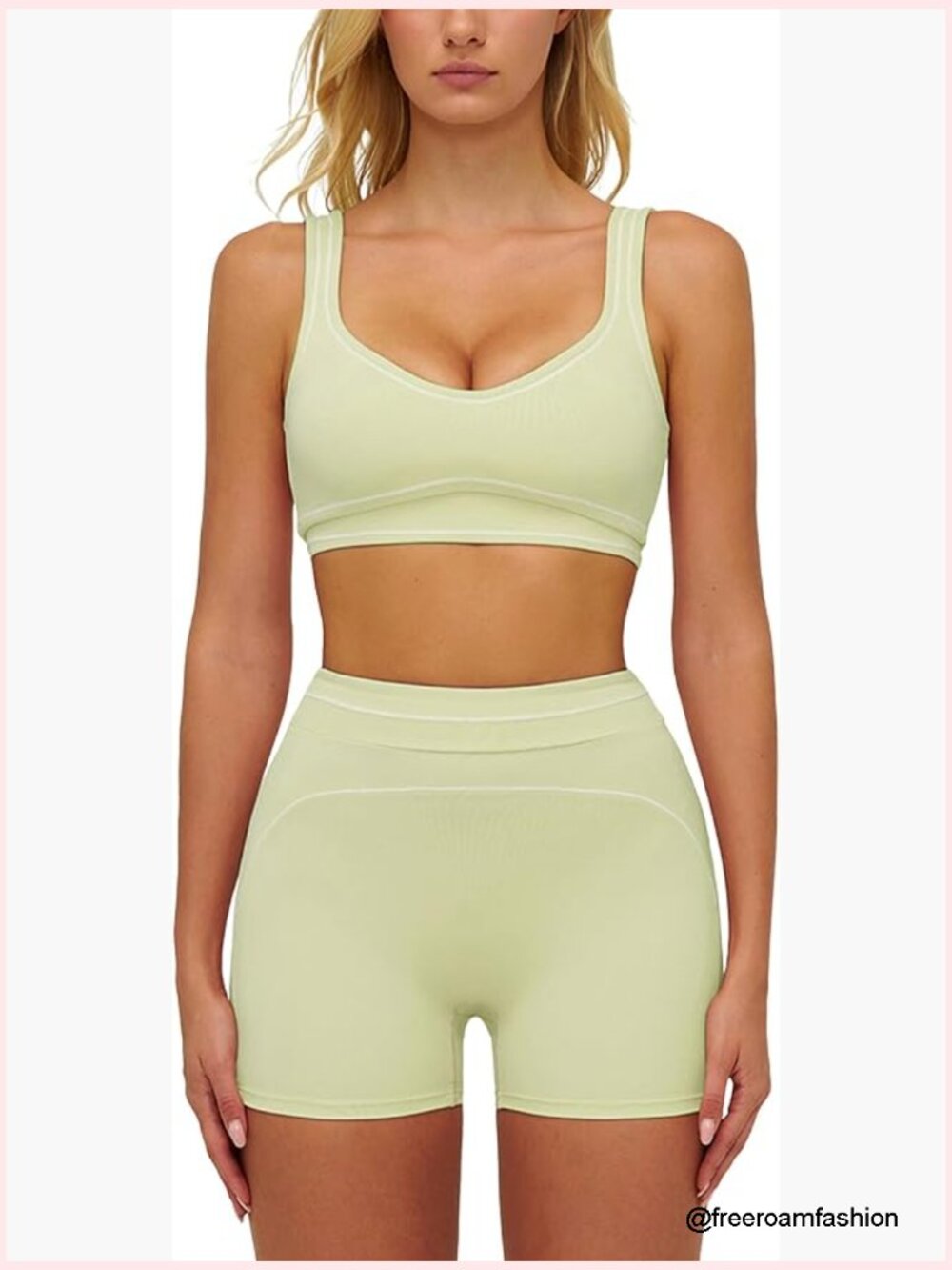 Workout Set Sports Bra High Waist Shorts 2 Piece Gym Yoga Pilates